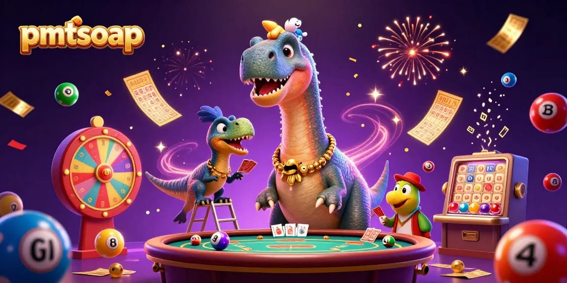 Engage in thrilling gameplay with pmtsoap as colorful lottery balls bounce dynamically in a vibrant casino setting.