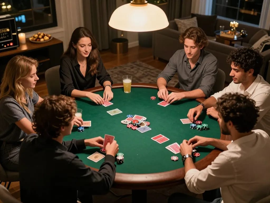b52 club hosting a lively poker night with friends gathered around a table enjoying strategic gameplay.