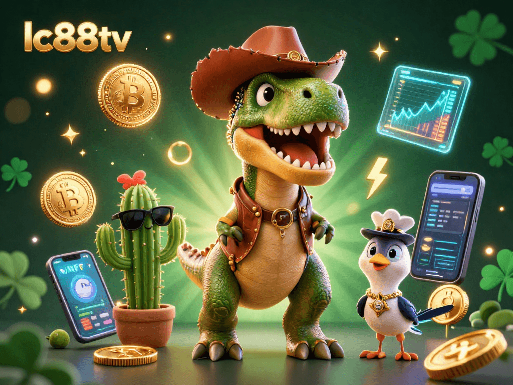 Engage with lc88tv's thrilling games featuring a dynamic dinosaur casino scene, enhancing every bet.