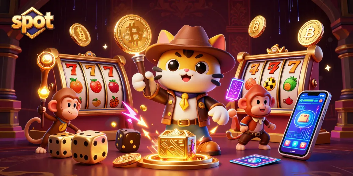 Engage with immersive slot gaming visuals featuring cat explorer and monkey in ancient casino