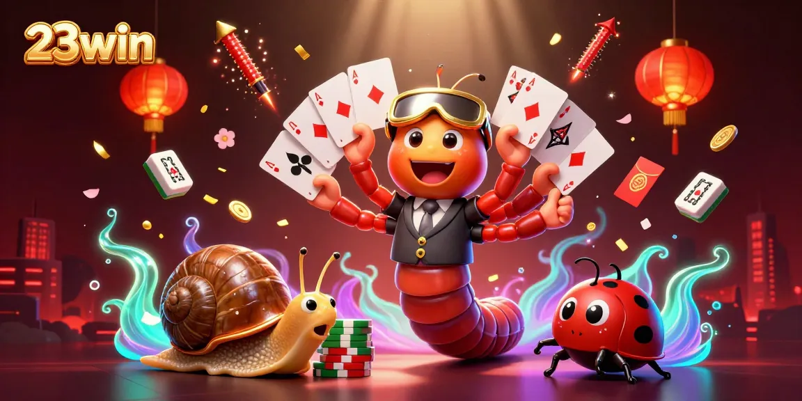 Experience the excitement of 23win with dynamic casino elements and vibrant characters.