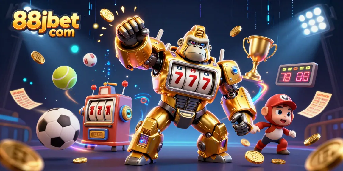 Experience the thrill of sports betting and slots at 88jbet com with an explosive 3D casino action scene.