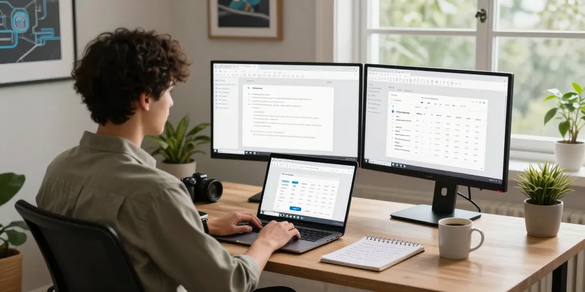WPS Download setup at a modern home office with dual monitors and productive atmosphere