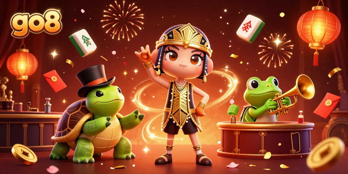 Engage in gaming excitement at GO8 Casino with vibrant scenes of fun and rewards.