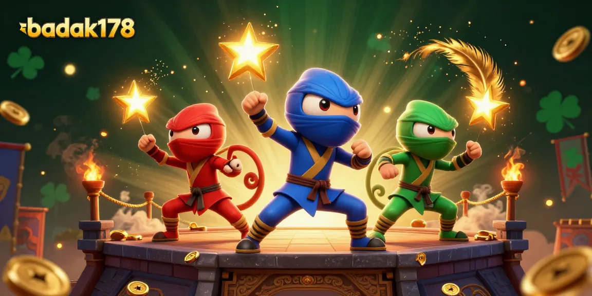 Engage with badak178 as a team of ninja chameleons showcases thrilling martial arts amidst a vibrant casino scene.