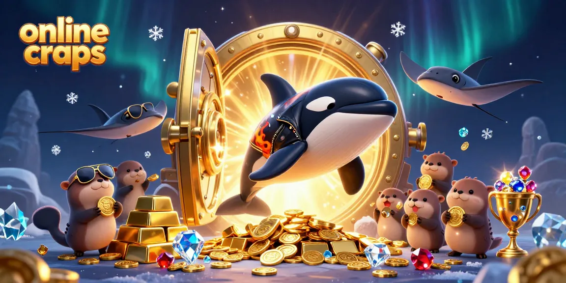 Experience online craps with lively characters including a jumping orca whale, cool stingray, and otters with coins.