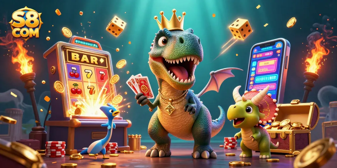 Experience thrilling gameplay at S8 COM with vibrant casino characters and jackpot excitement.