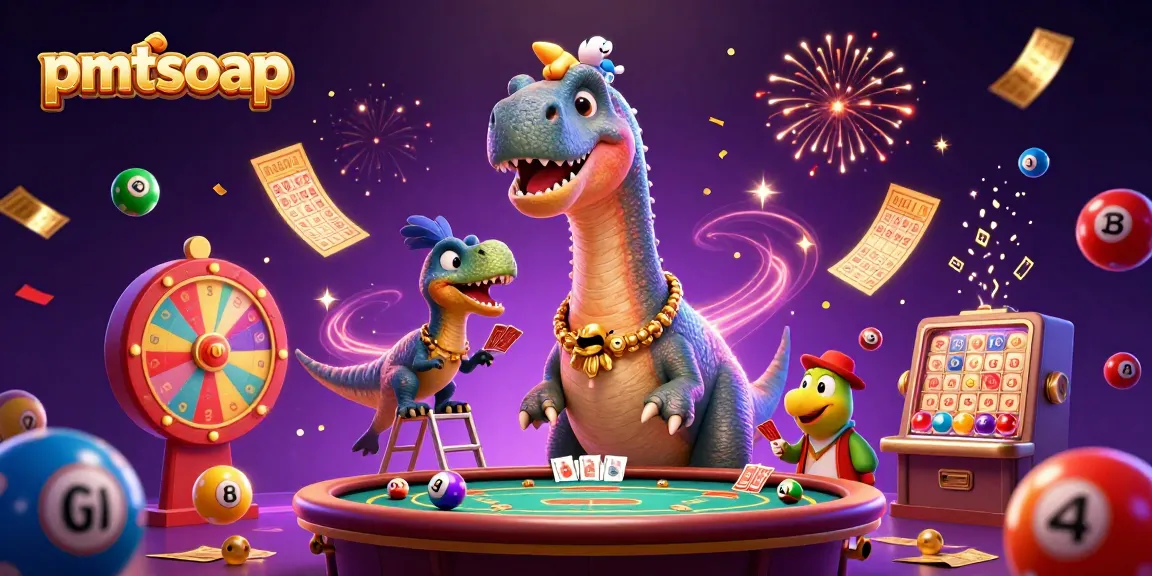 Engage in thrilling gameplay with pmtsoap as colorful lottery balls bounce dynamically in a vibrant casino setting.