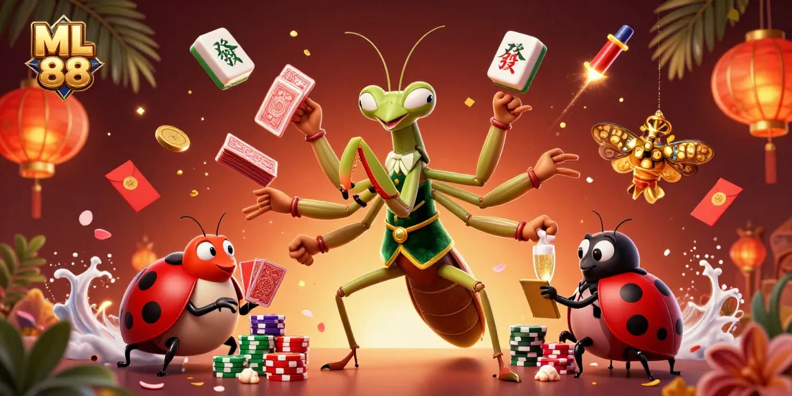 Experience thrilling gameplay with ML 88 in this lively casino scene full of vibrant characters and rich details.