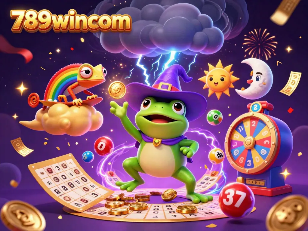 Experience the exciting world of online gaming with 789wincom's vibrant and dynamic illustration.