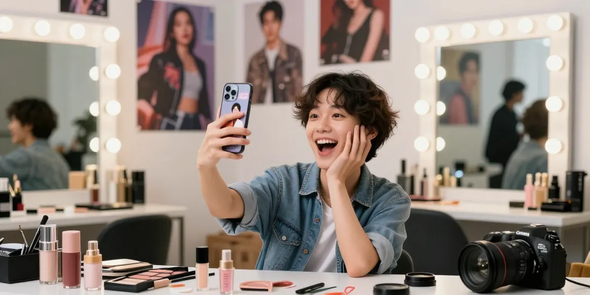 Discover your celebrity look alike with a fun selfie experience at a vibrant photography studio.