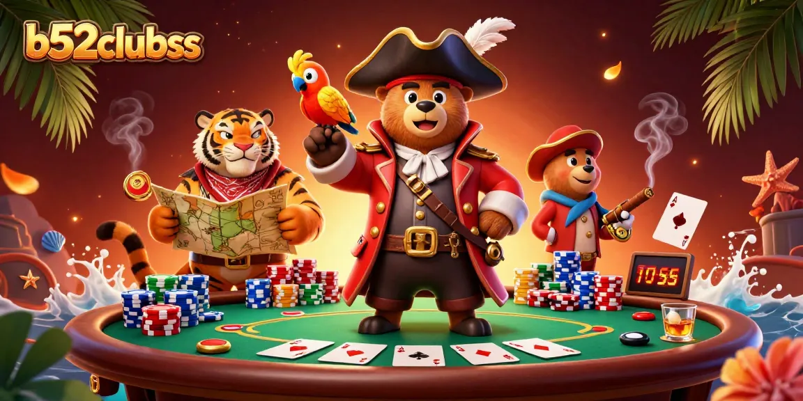 Experience epic wins with b52clubss at an exciting poker table, featuring vibrant game elements.