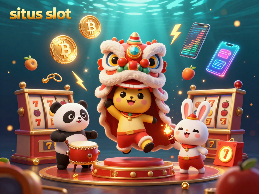 Engage with situs slot through vibrant slots and jackpot elements in an exciting 3D casino illustration.