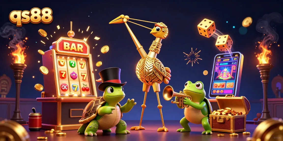 Experience exciting gameplay with qs88's vibrant casino scene featuring a jackpot-winning slot!