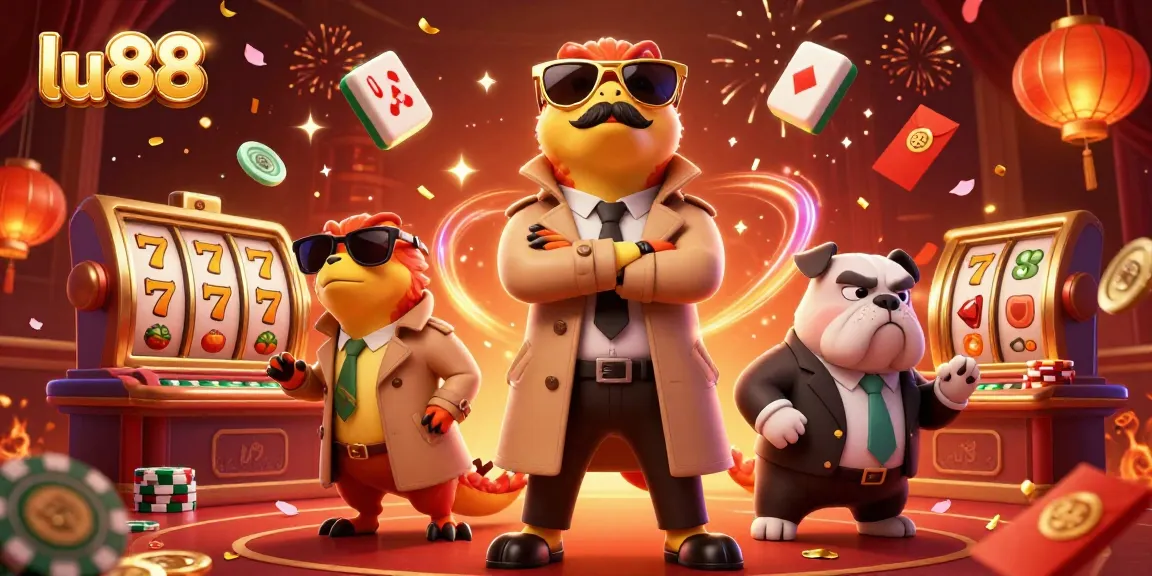 Experience the fun with lu88 as raptors in disguise attempt VIP casino entry among festive elements.