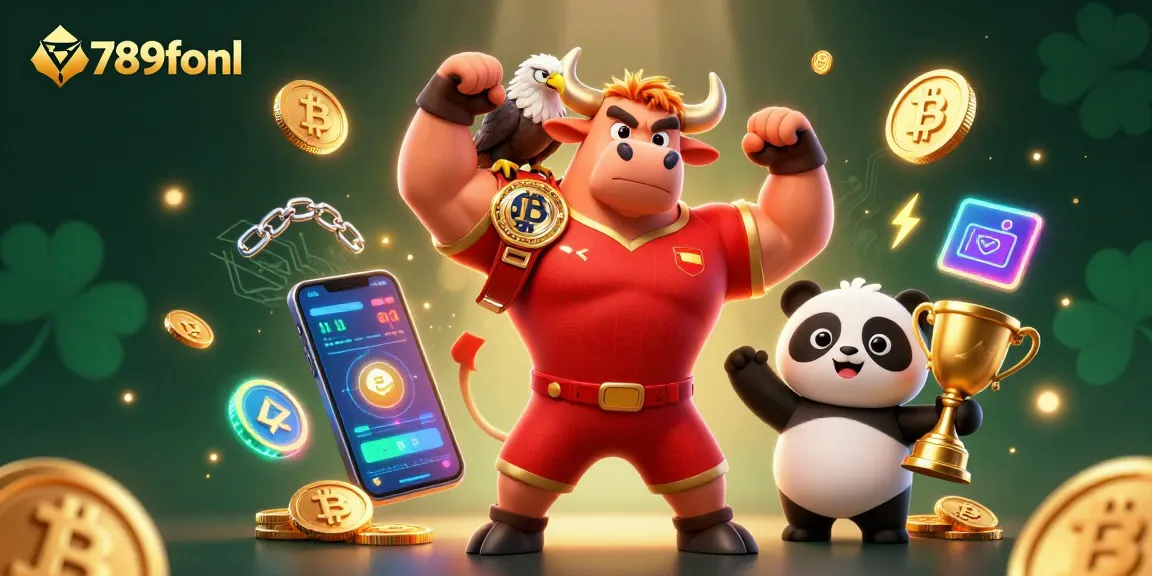 Experience thrilling wins at 789fonl with our energetic casino mascot trio celebrating victory!