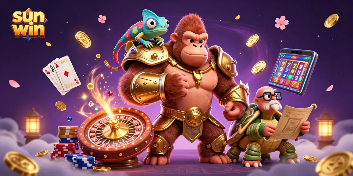 Play the exhilarating sun win games with vibrant characters in a lively casino atmosphere.
