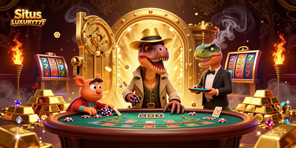 Situs LUXURY777 menghadirkan momen seru saat velociraptor menghitung kartu di meja blackjack.