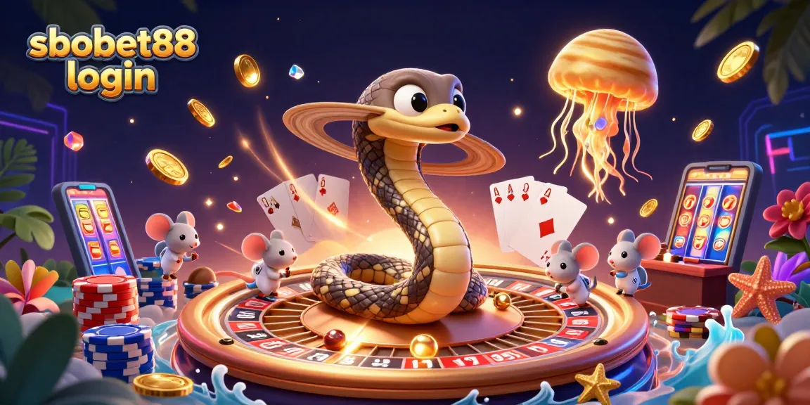 Experience sbobet88 login with a vibrant cosmic casino scene featuring unique betting elements.