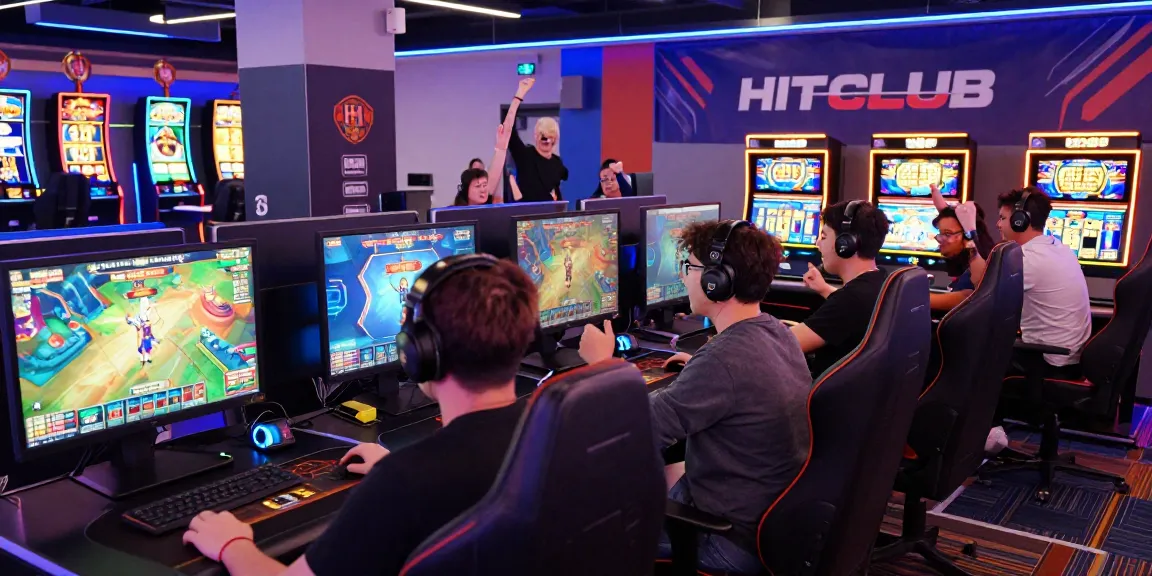 Engaged players immersed in the vibrant world of HITCLUB online gaming with colorful screens and thrilling excitement.