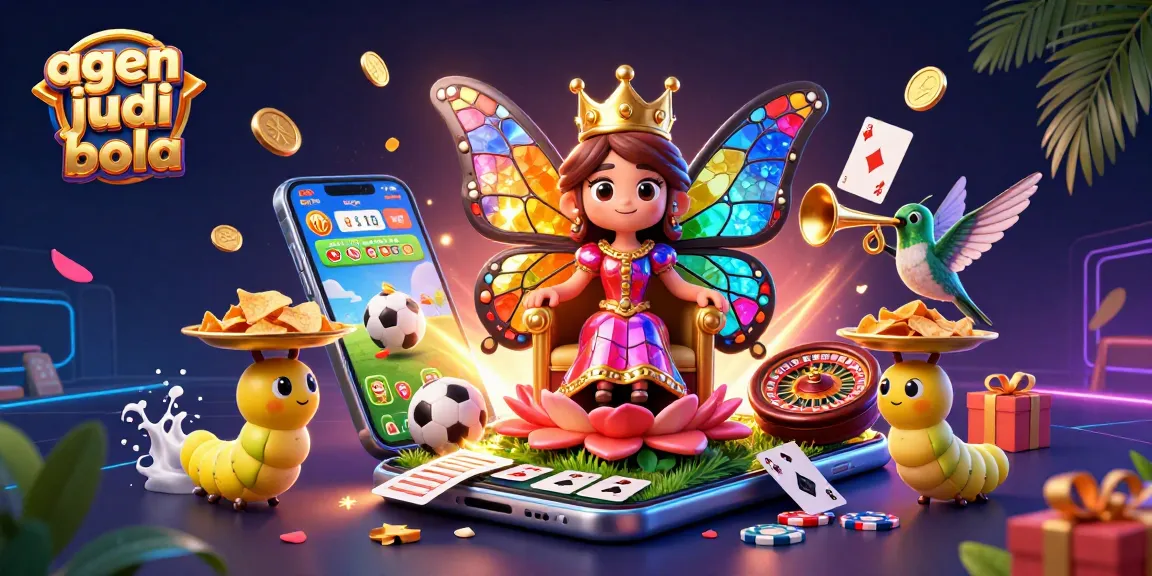 Engage in thrilling agen judi bola action with a colorful illustration showcasing sports betting excitement.