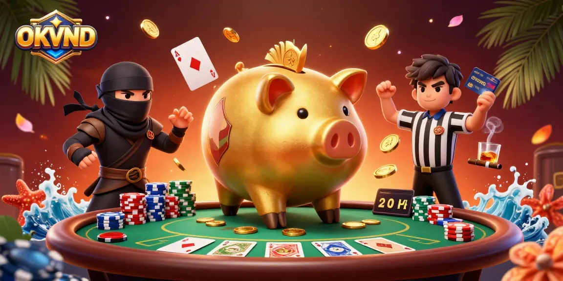 Experience winning thrills with OKVND as a golden piggy bank Sumo wrestler overscores the casino action.