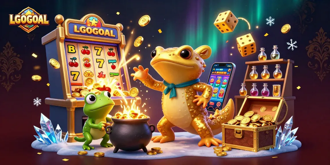 Experience jackpot excitement with LGOGOAL's vibrant 3D illustration of alchemists turning coins!