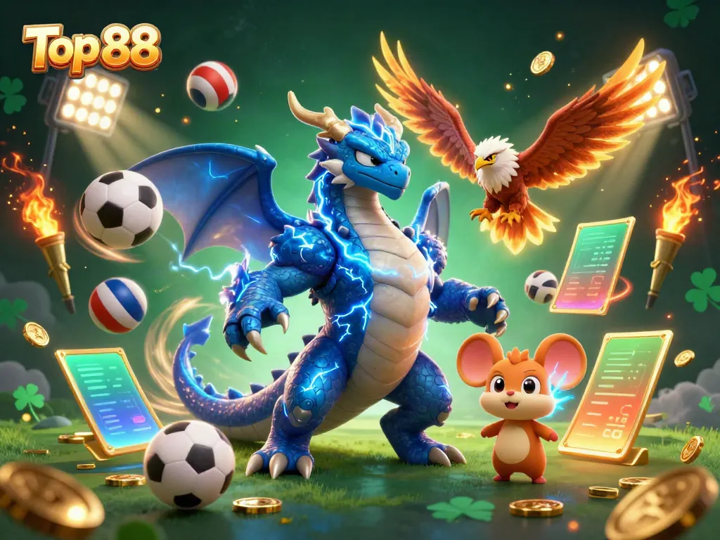 Experience the thrill of Top 88 with a vibrant casino scene featuring dynamic characters and rich game elements.