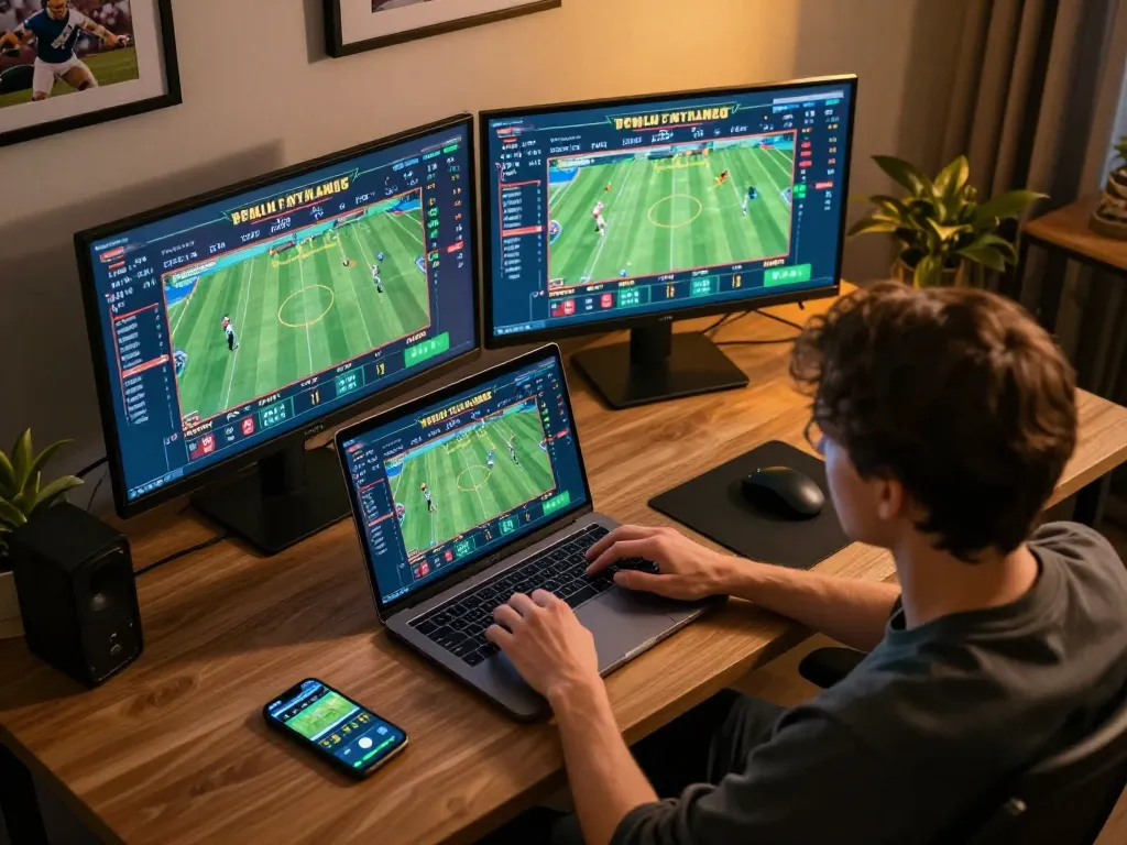 Engaging in online sports betting with keonhacaii, analyzing live match stats and betting options.