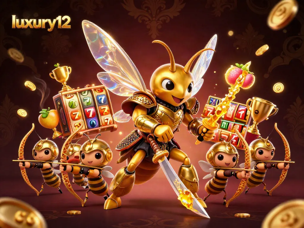 Experience thrilling wins with luxury12 gaming slots, featuring vibrant jackpot symbols and dynamic 3D elements.