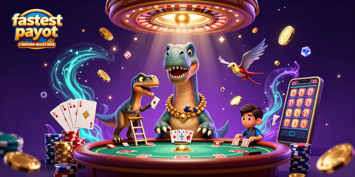 Experience the thrill of the fastest payout casinos Australia with a vibrant 3D casino scene.