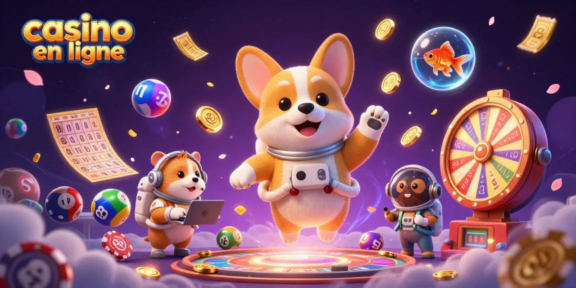 Jouez au casino en ligne avec une ambiance dynamique, illustrée par un corgi astronaute dans une station spatiale.