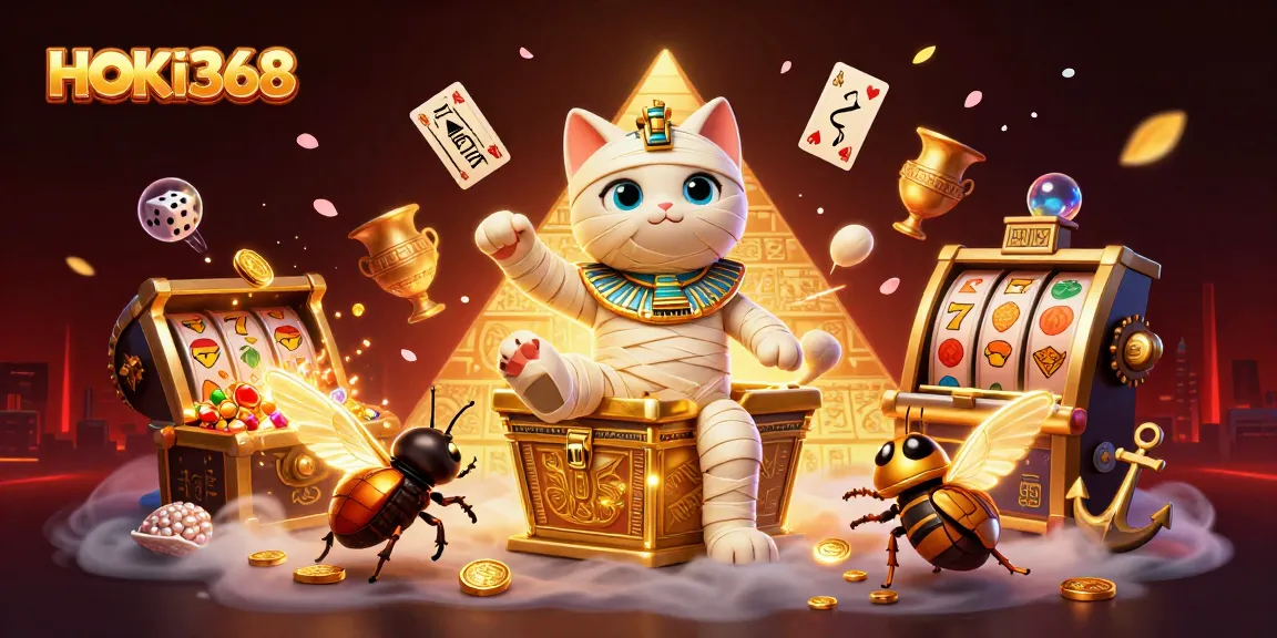 Experience HOKI368's thrilling gaming adventure with vibrant casino elements and characters in a dynamic 3D scene.
