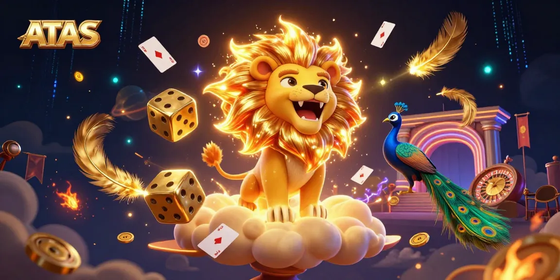 Experience thrilling wins at ATAS Casino with an exciting 3D illustration featuring a roaring sun lion.