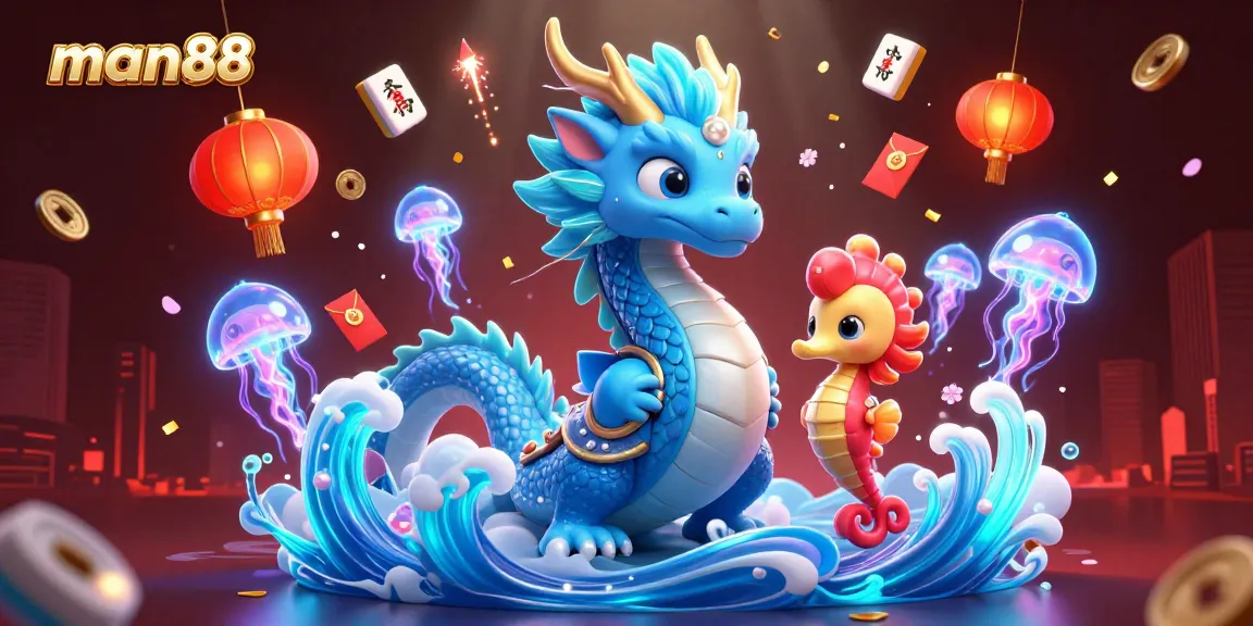 Join the fun at man88 with a vibrant 3D scene of casino gaming excitement and ocean themes.