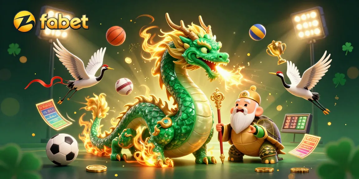 Experience the thrill at fabet with a vibrant scene of dragons and sports betting elements.