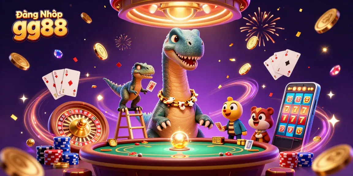Experience winning strategies with Đăng Nhập gg88, featuring vibrant casino elements and interactive characters.