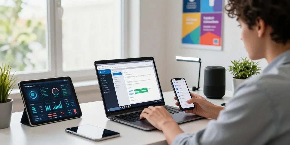 Modern digital workspace illustrating the role of teiegramin.com in enhancing communication through technology.