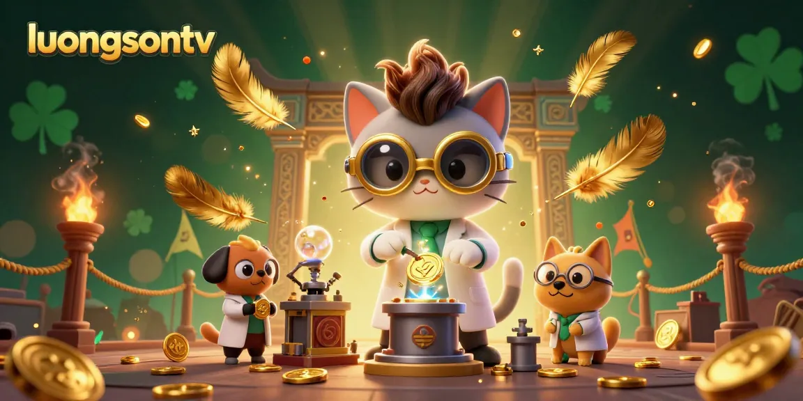 Experience live football excitement with luongsontv, featuring dazzling golden coins and dynamic betting elements.