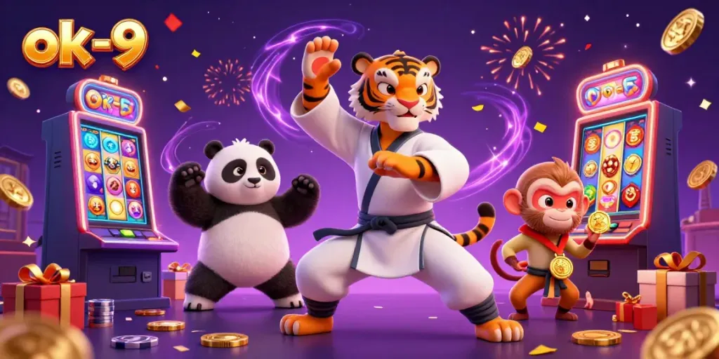 Experience thrilling wins at ok-9 with dynamic slot games and engaging cartoon characters.