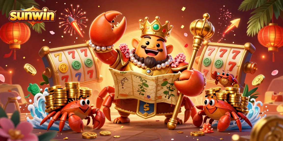 Experience exciting wins at sunwin through vibrant 3D casino gameplay with golden crab emperor and dynamic elements.