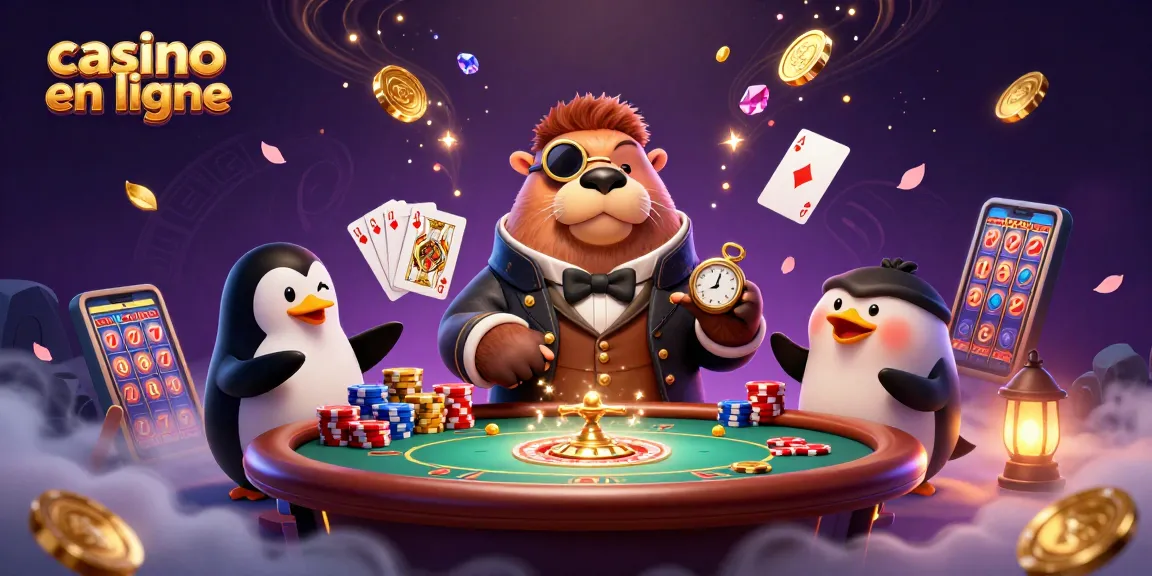 Jouez sur casino en ligne avec une illustration captivante de personnages marins à une table de jeu.