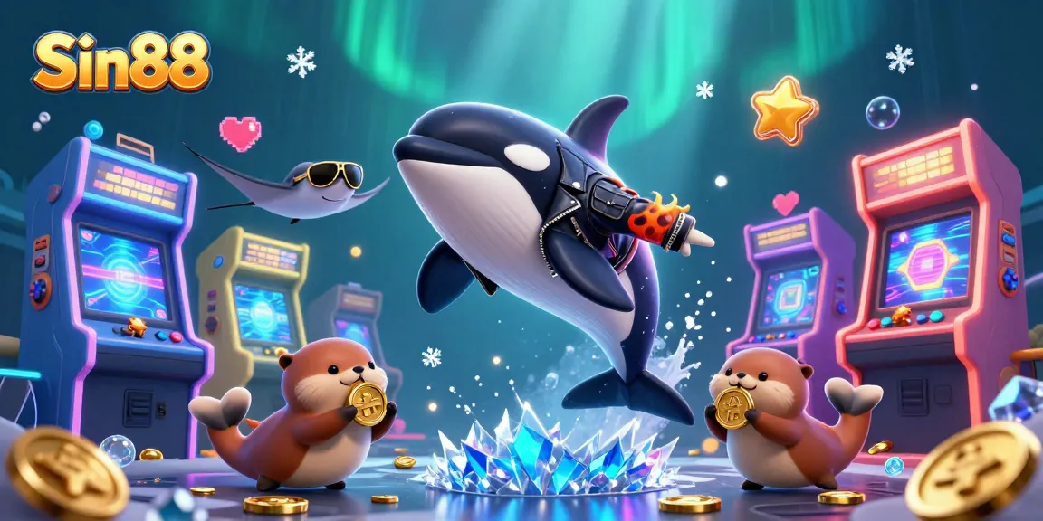 Experience the thrill of Sin88 with vibrant characters and colorful gaming elements in an underwater setting.