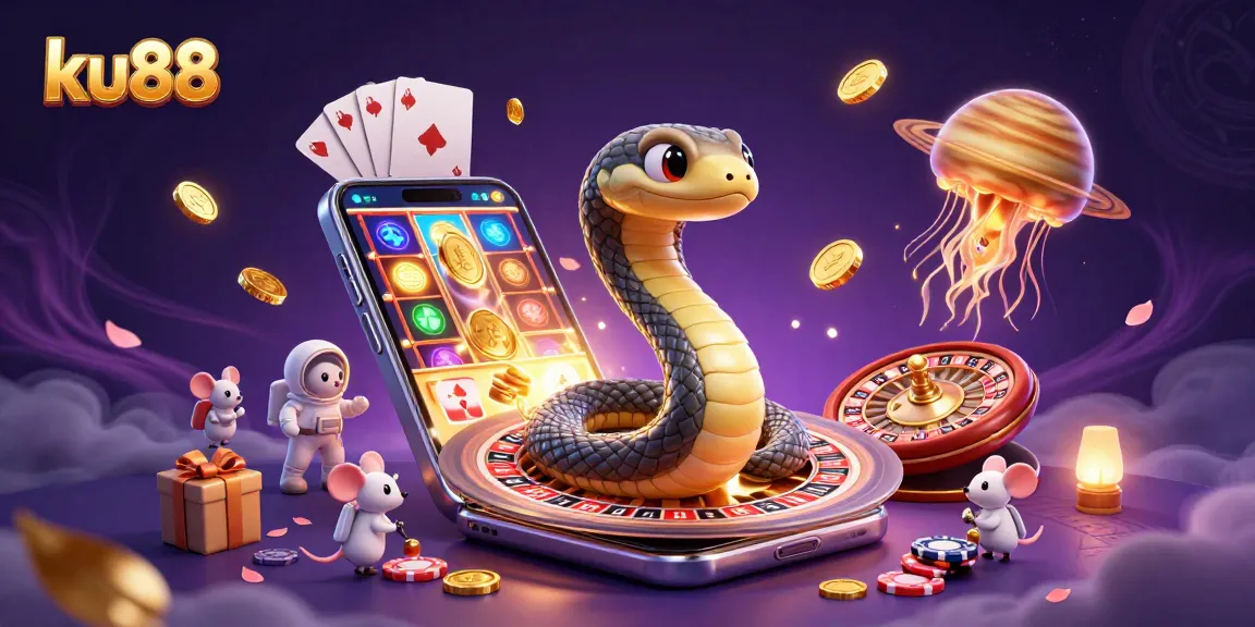Bet with ku88 as astronaut mice engage in cosmic roulette with a golden jellyfish dealer.