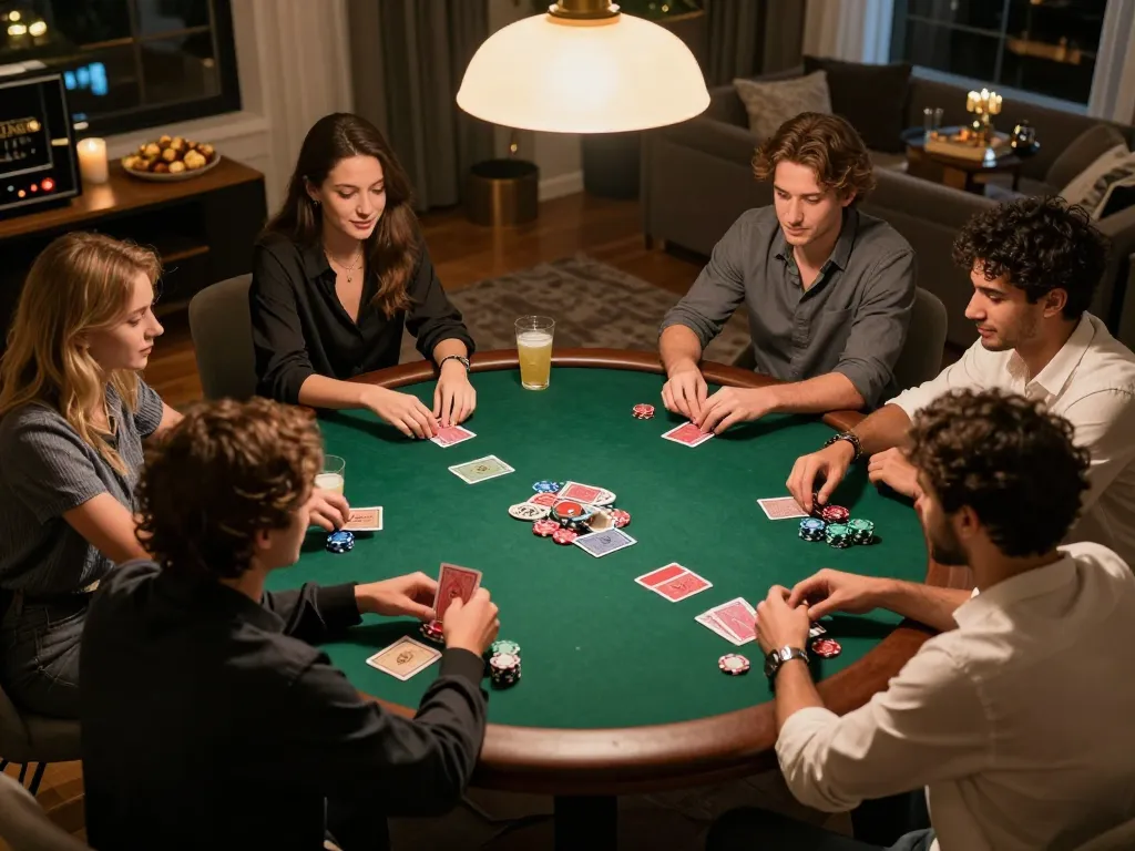b52 club hosting a lively poker night with friends gathered around a table enjoying strategic gameplay.