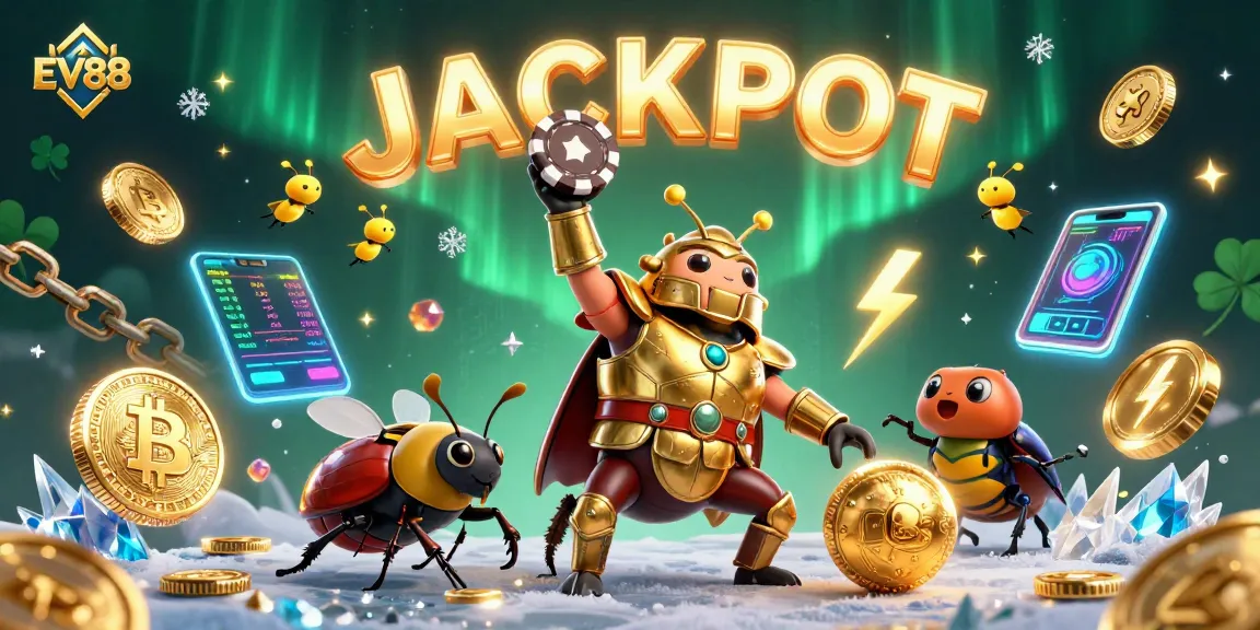 Experience the excitement of EV88 casino with vibrant characters celebrating a big jackpot win.