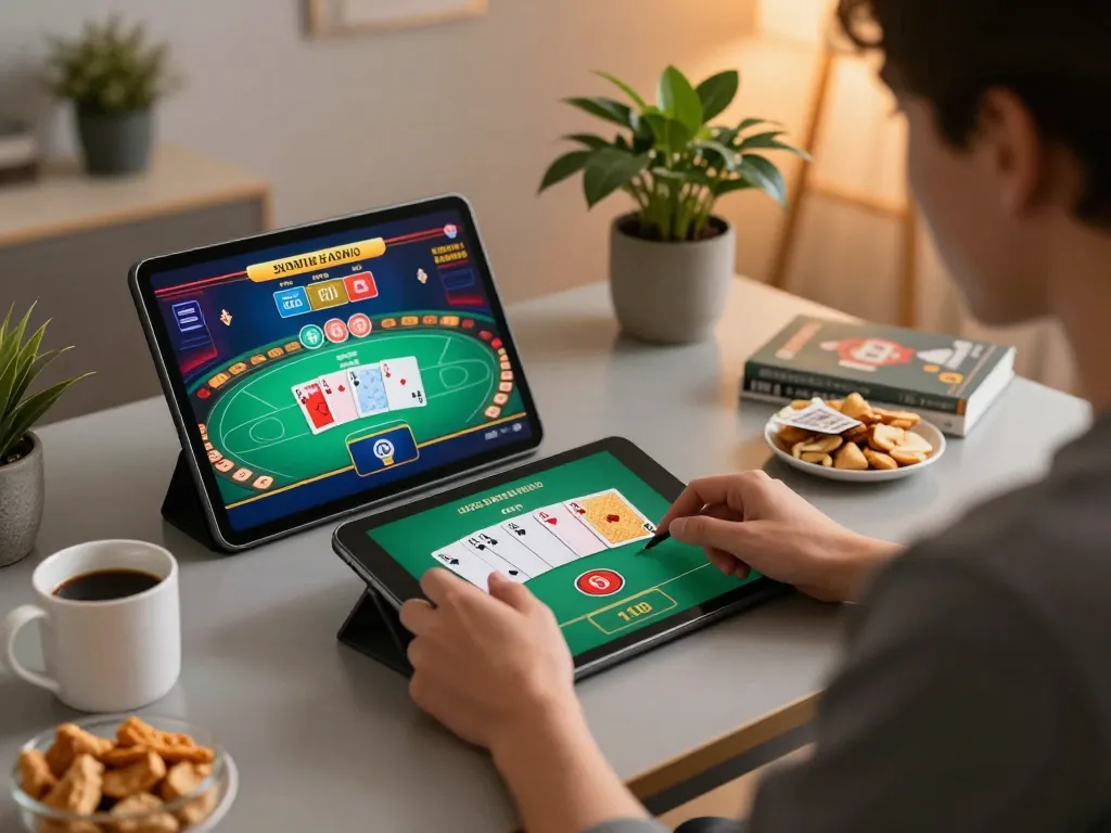 Engaging in SUNWIN online gaming with vibrant poker gameplay and cozy atmosphere