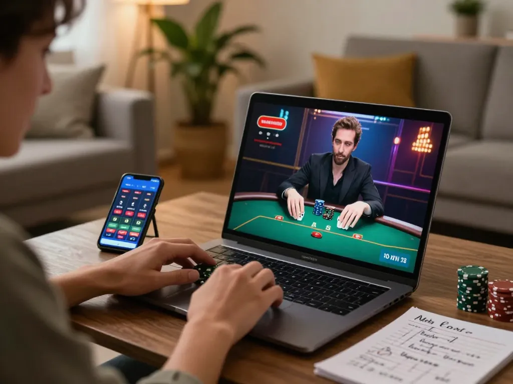 Moment engageant dans une session de casino en ligne, explorant l'option du meilleur casino sans vérification pour un gameplay fluide et amusant.