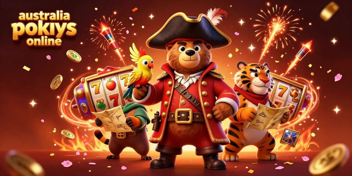 Play exciting australia pokies online with vibrant scenes featuring 3D pirate characters and rich gaming elements.