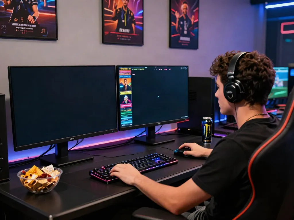 Player enjoying live casino gaming at FABET, immersed in a vibrant and modern gaming environment.